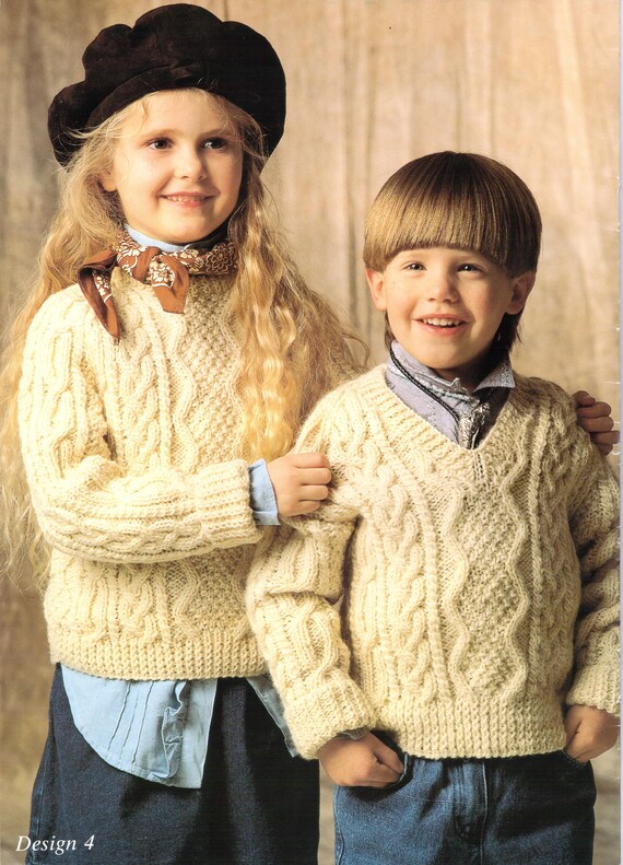 Aran Knitting Pattern Child Aran 