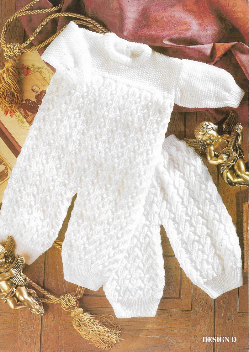 Baby Romper Knitting Pattern Baby Pram Set Leggings Trousers All in One 16 20 inches DK Knitting Patterns PDF Instant Download image 1