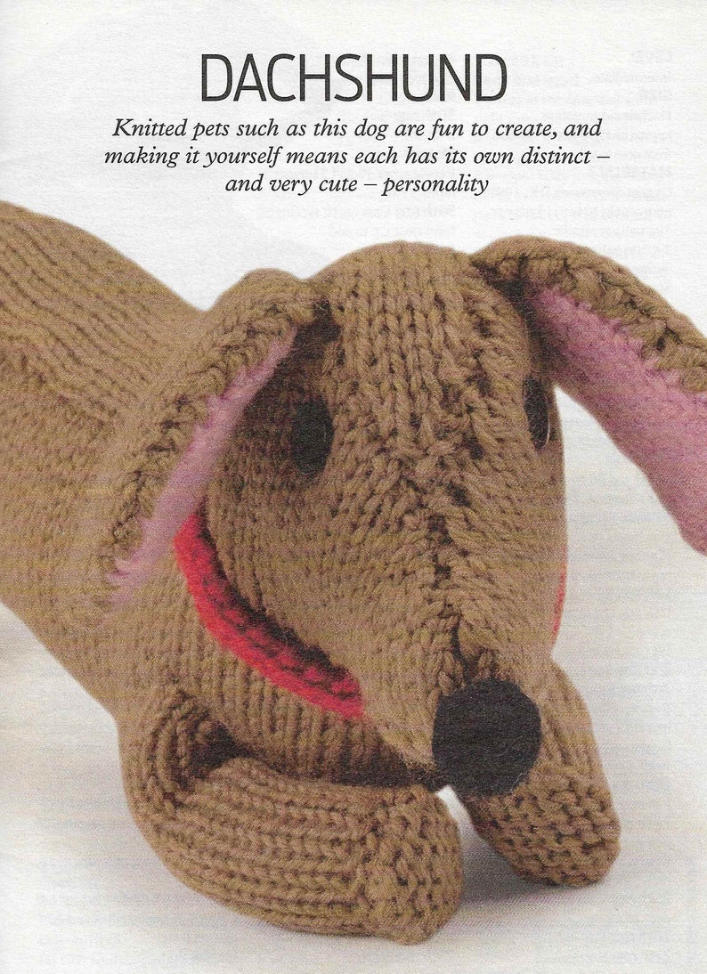 Sausage Puppy Dog Knitting Pattern 40 Cm Puppy Dog Dachshund Etsy