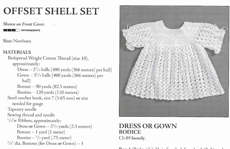 Newborn Baby CROCHET PATTERN Crochet Dress Christening Vintage Etsy UK