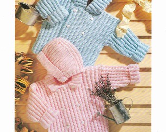 Baby Cardigans Jacket Knitting Pattern PDF Jackets Coat Baby Cardigan baby Aran 0 - 3 years Instant download