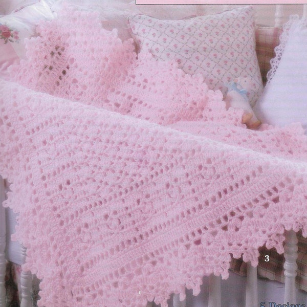 5 X Baby Blanket CROCHET Pattern Afghan Blanket Crochet Pattern Shawl Christening Shawl Baby Afghan Crochet Blanket pdf instant download