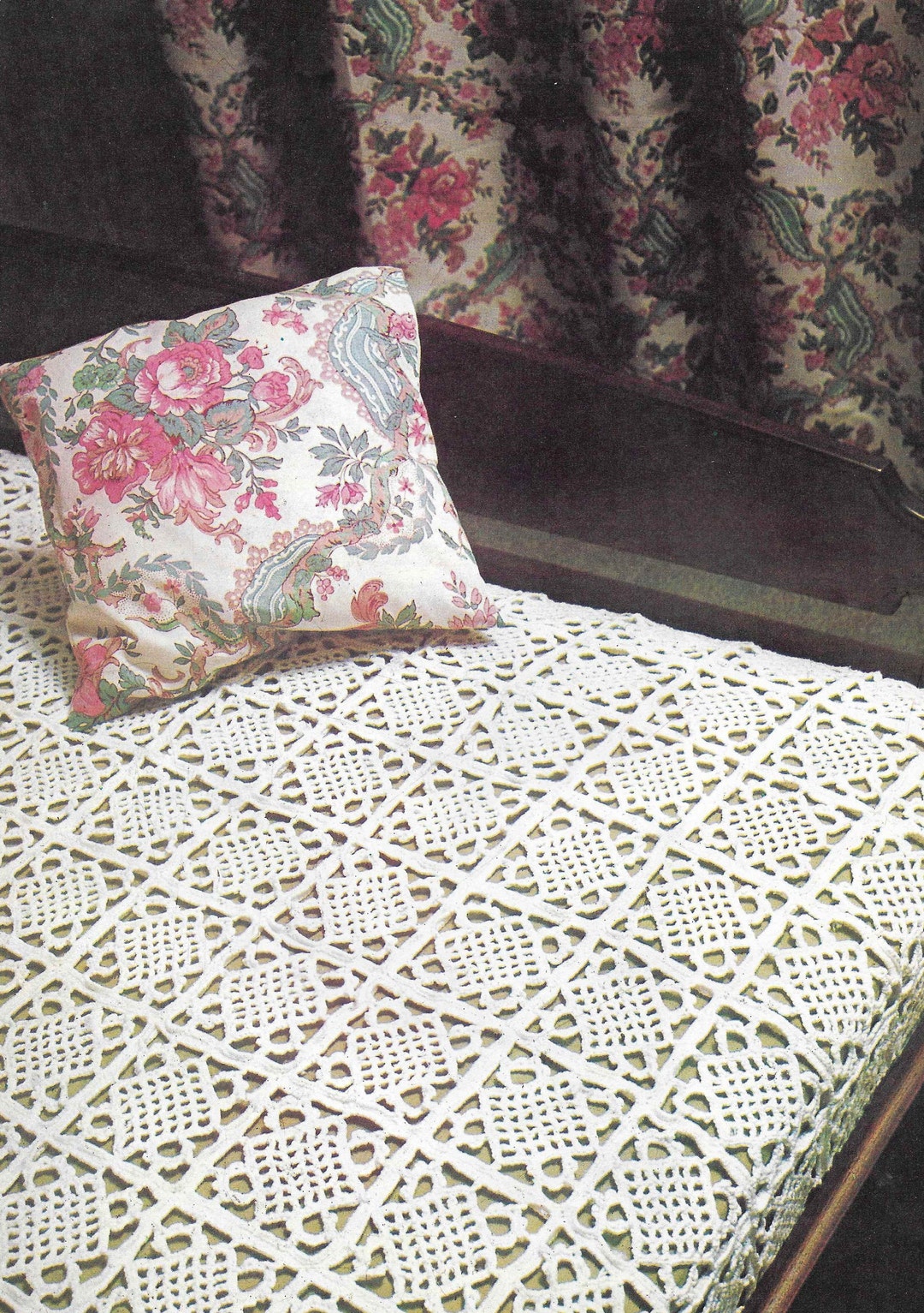 2 X Bed Cover CROCHET Pattern Bedspread 52 80 Inches 80 98 Inches