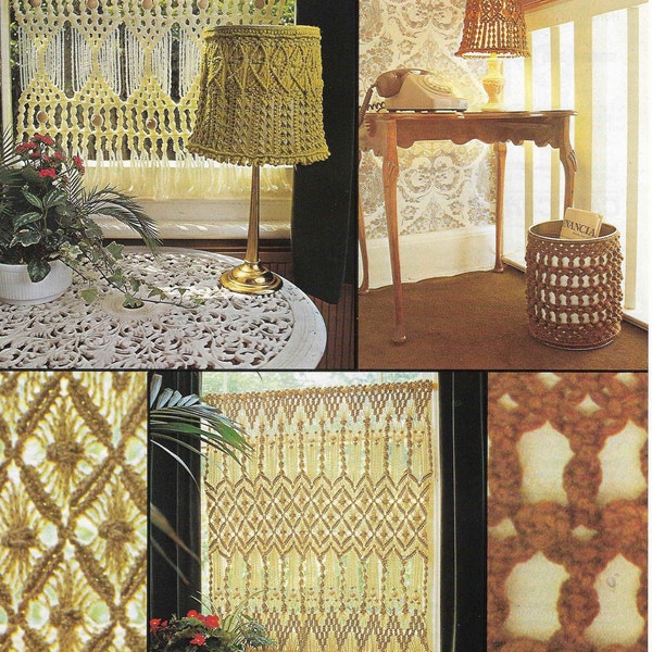 Macrame Pattern Curtain Macrame lampshade  Macrame Lamp shade Macrame Basket Macrame e Patterns PDF Instant Download