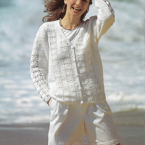 Womens Ladies Crochet Cardigan Crochet 