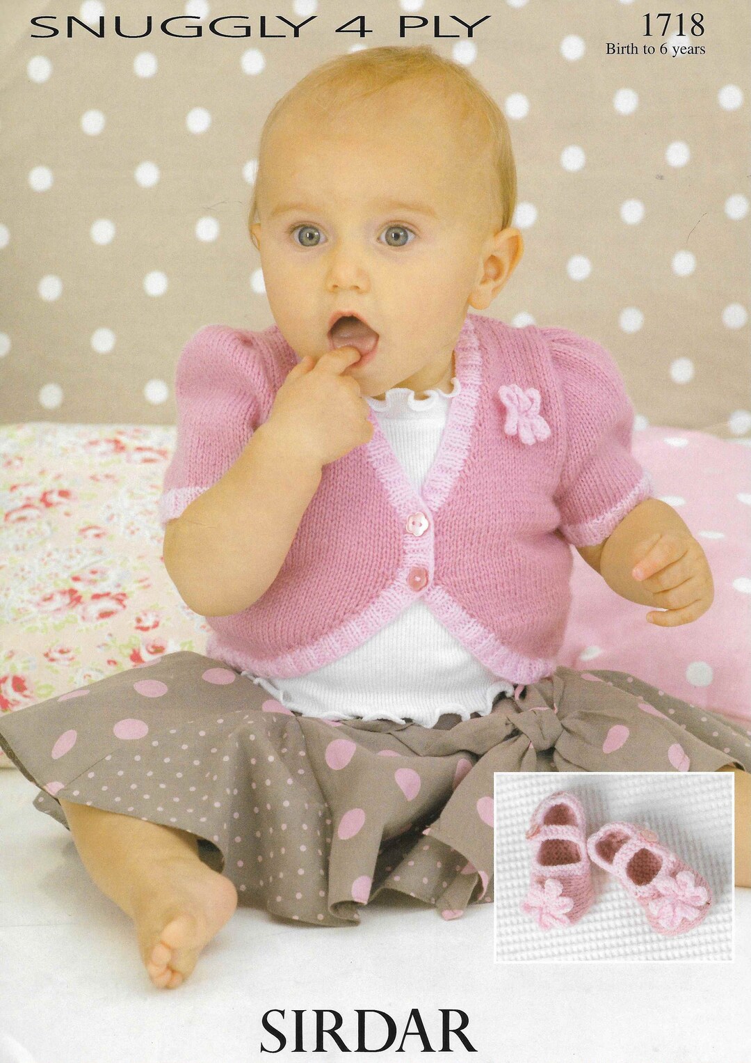 Baby Cardigan Knitting Pattern Baby Bolero Girls Short Sleeve 4 PLY