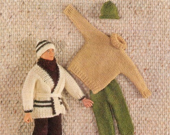 Doll Knitting Pattern Action Man Ken Outfits Jacket Hat Sweater Trousers Sweater Action Man Knitting Doll 4 Ply Instant Download