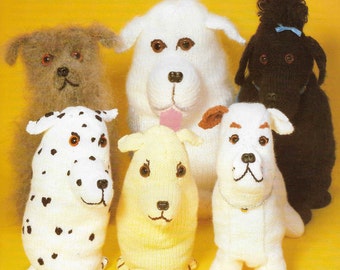 10 x Puppy Dog Knitting Pattern Puppy Dog Vintage Soft Toy Knitting Pattern Instant Download Knitting Pattern Pdf