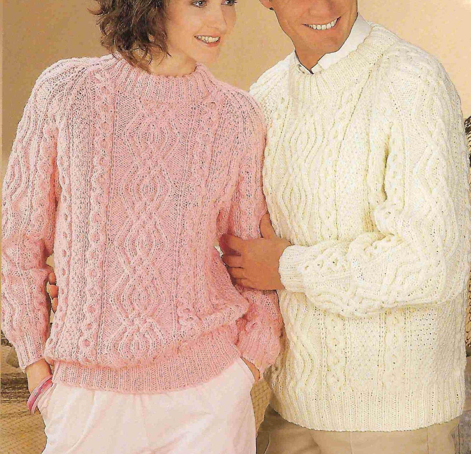 14 X Aran Cardigan Aran CABLE Sweaters Knitting Pattern Ladies Etsy