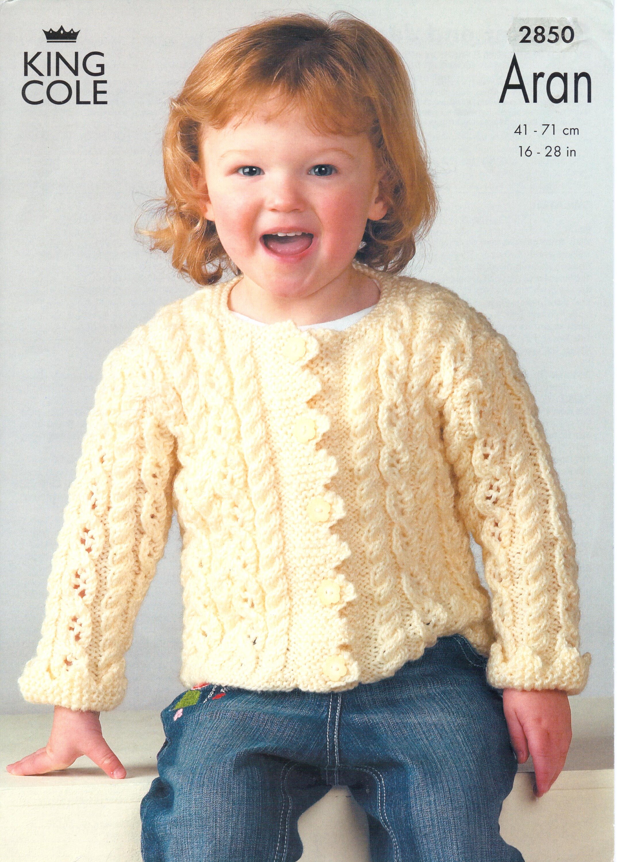 girls aran cardigan