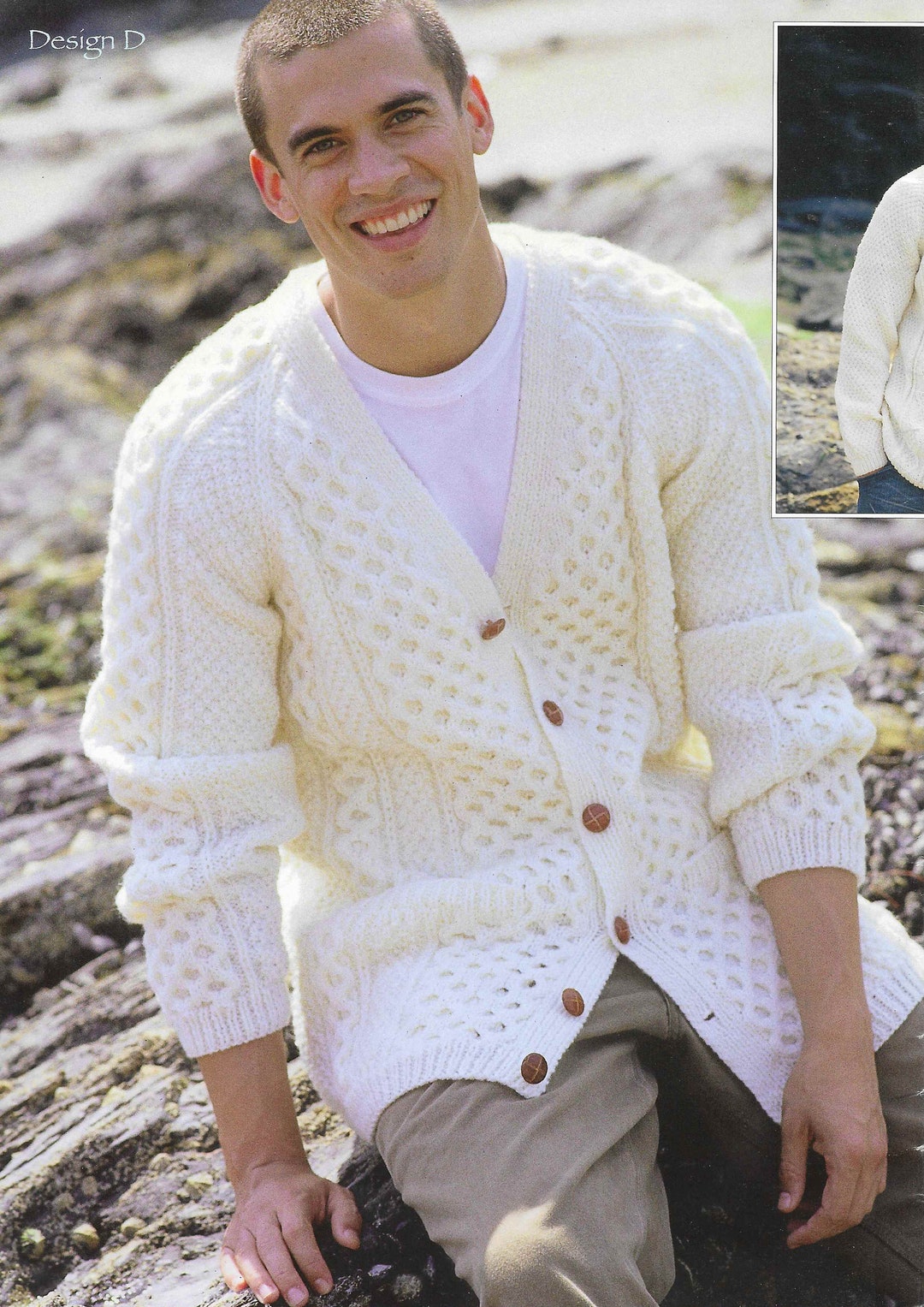 Aran Mens Cardigan Jacket Aran Knitting Pattern Cable Sweaters Jumpers ...
