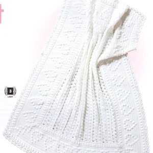 Baby Blanket CROCHET Pattern pdf  Baby Heart Blanket Crochet Pattern Shawl Christening Shawl  47 " x 37 " pdf instant download