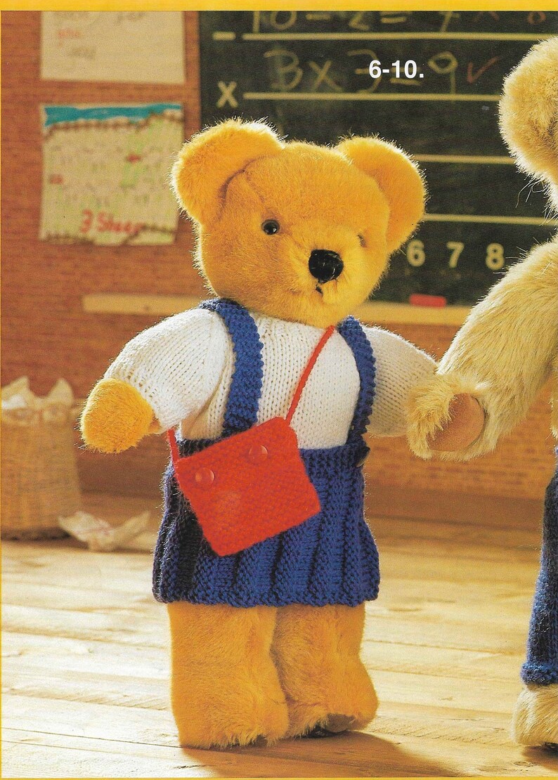 13 X Teddy Bear Clothes Knitting Patterns Outfits Coat Sweater Etsy