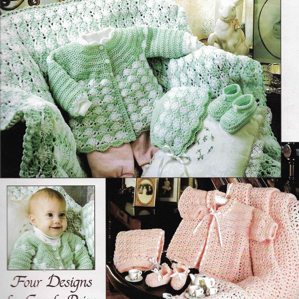 Bébé Crochet Layette Motif Chapeau Couverture Châle CROCHET Veste Modèle Bébé PDF Bébé Nouveau-Né 0 - 3 Mois Couverture Téléchargement Instantané e Modèle