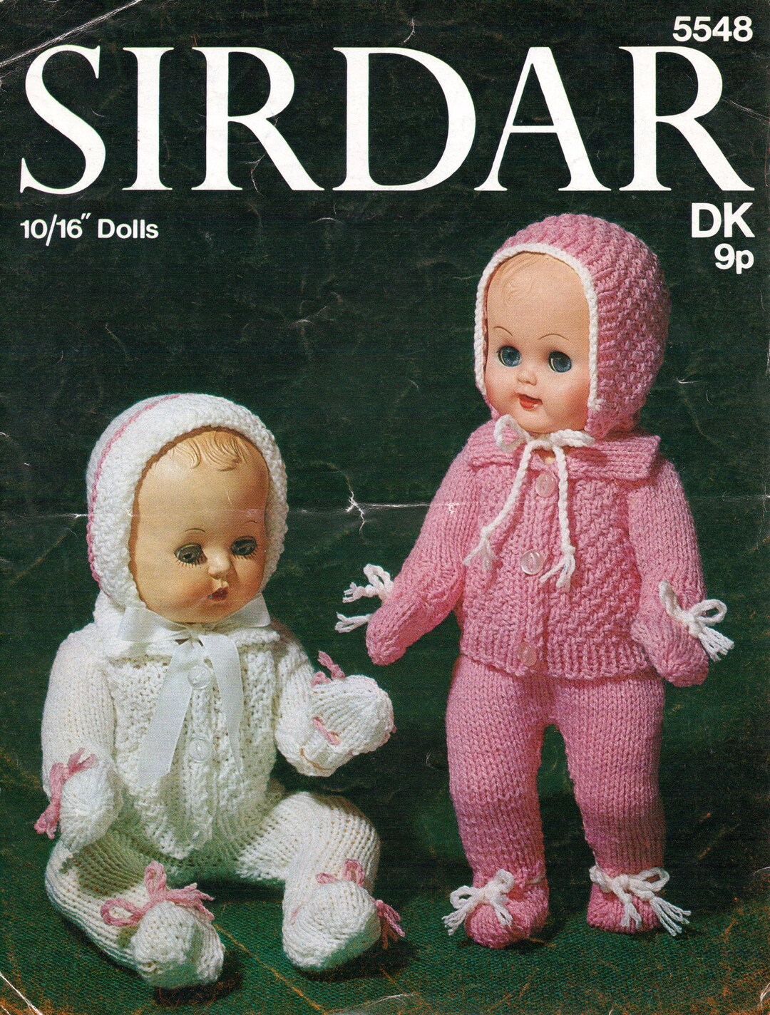 Vintage Baby Dolls Clothes Knitting Patterns Outfit Leggings Jacket Hat