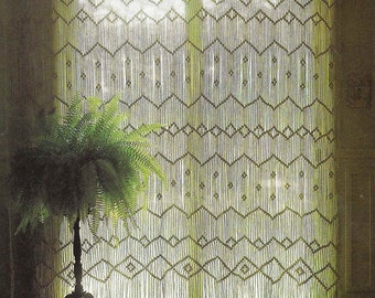 Macrame Pattern Curtain Macrame Room Dividers Vintage Macrame Navajo Christmas Tree Macrame Hangers Holders e Patterns PDF Instant Download