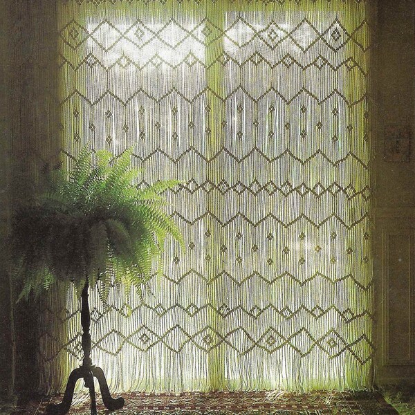 Macrame Pattern Curtain Macrame Room Dividers Vintage Macrame Navajo Christmas Tree Macrame Hangers Holders e Patterns PDF Instant Download