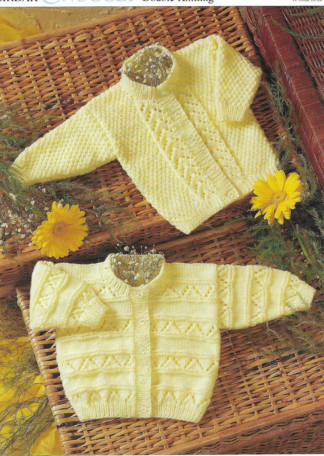 Baby Lacy Cardigans Knitting Pattern PDF Lace Cardigan DK Etsy UK