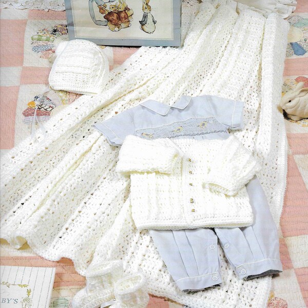 Baby Crochet Layette Pattern Hat Blanket Shawl CROCHET Jacket Pattern Baby PDF Baby Blanket Instant Download e Pattern