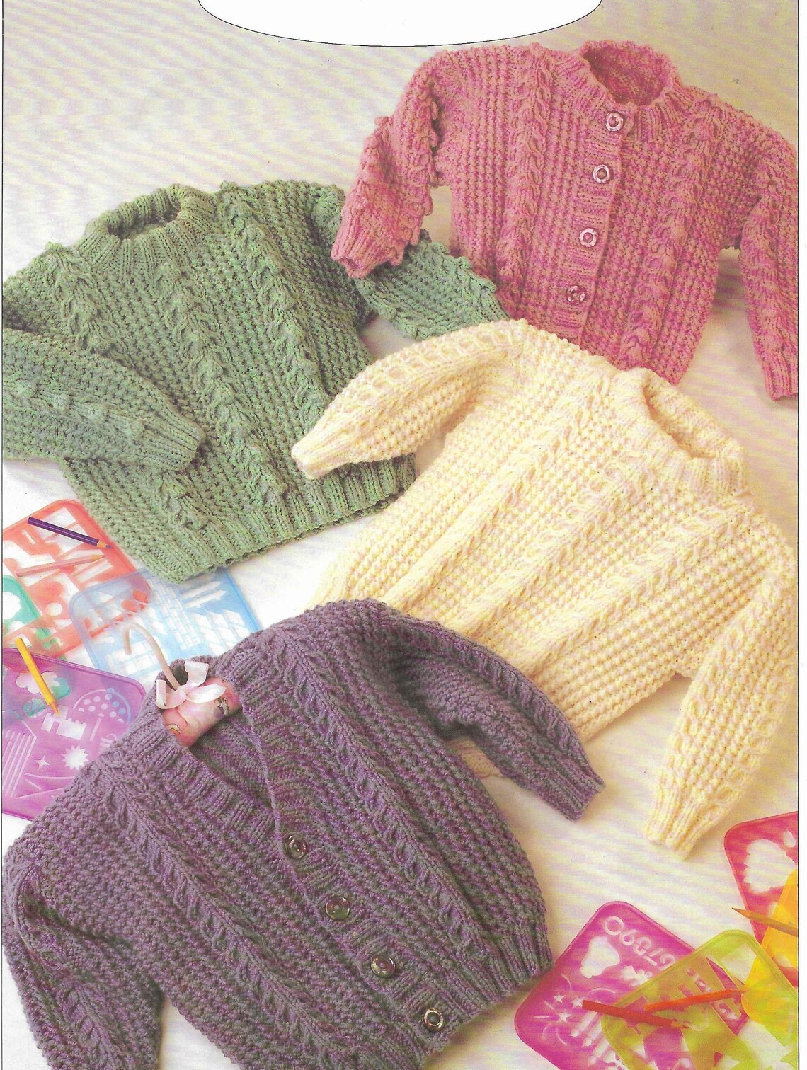Baby Knitting Pattern Childrens Knitting Pattern Aran Sweaters - Etsy UK