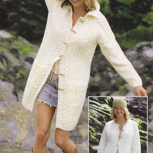 Sweater Coat Knitting Pattern PDF Cable Knit A Line Coat - Etsy