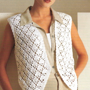 2 X Ladies Womens Crochet Cardigan Crochet Pattern Lace Shell Jacket ...