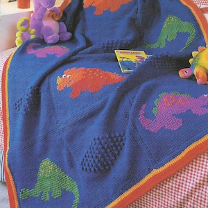 4 X Baby Blanket CROCHET Pattern Children Afghan Blanket Toddler Clown Dinosaurs Kids 4 X Afghan Crochet Blanket pdf instant download