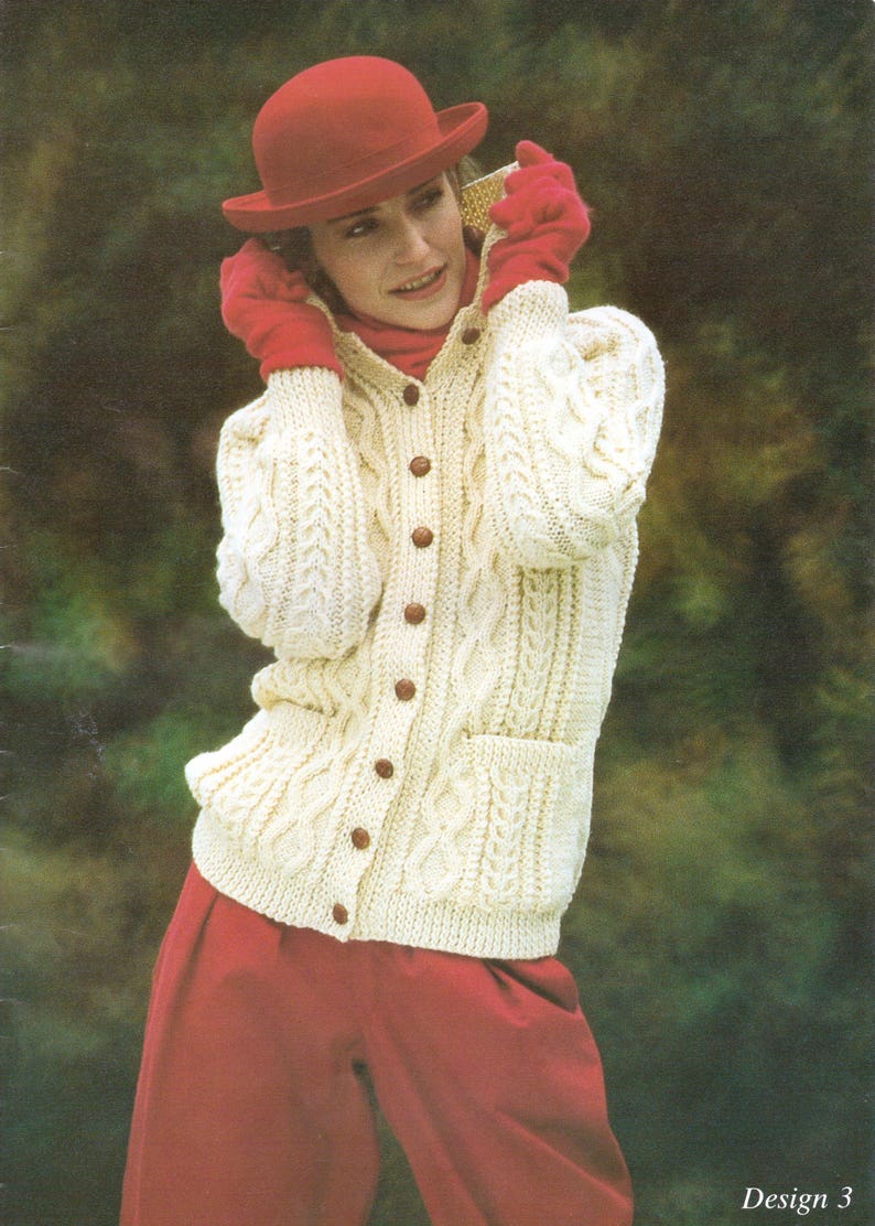 Ladies Long Line Jacket Aran Knitting Pattern Women Cable - Etsy UK