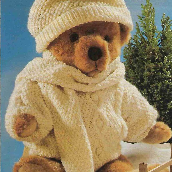 12 x Teddy Bär Kleidung Strickmuster Krankenschwester Arzt Santa Weihnachten Ski Braut Bräutigam DK 4 Ply 15 - 19 Zoll PDF Instant Download