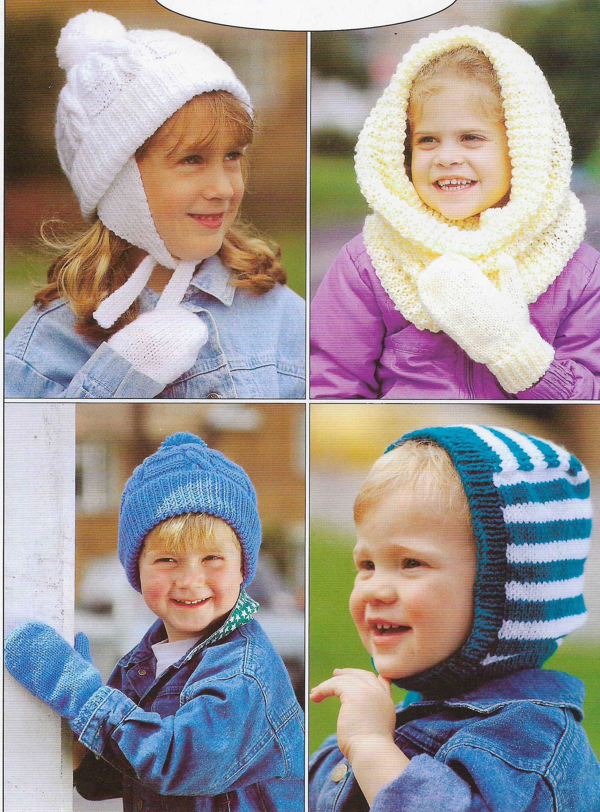 Enfants Garçon Fille Bébé Hiver Tricot Crochet Bonnet Casquette Avec Écharpe
