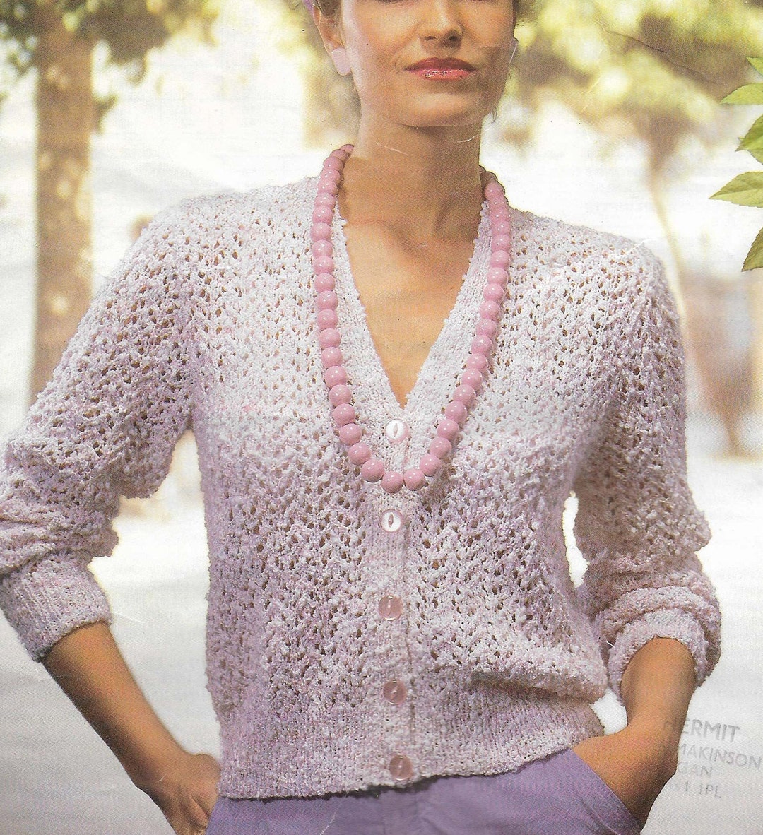 Women Ladies DK Lace Sweater Top Knitting INSTANT DOWNLOAD 81 Cm 102 Cm ...