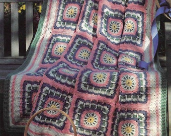 4 X CROCHET Blanket Pattern Baby Throw Crochet Granny Square Throw Blanket Crochet Patterns PDF instant download