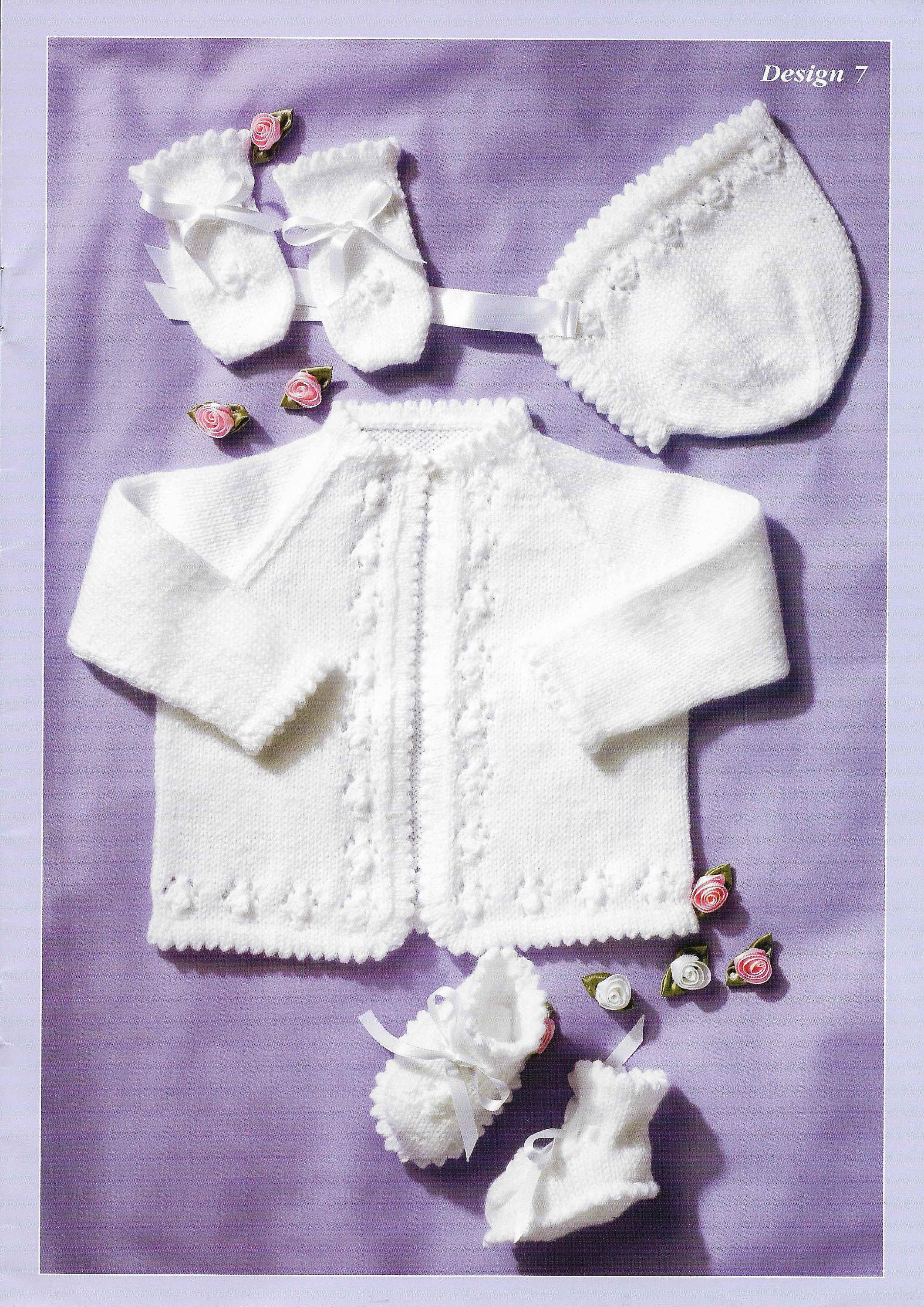 4 Ply Baby Matinee Set Knitting Pattern PDF Newborn Matinee Etsy UK