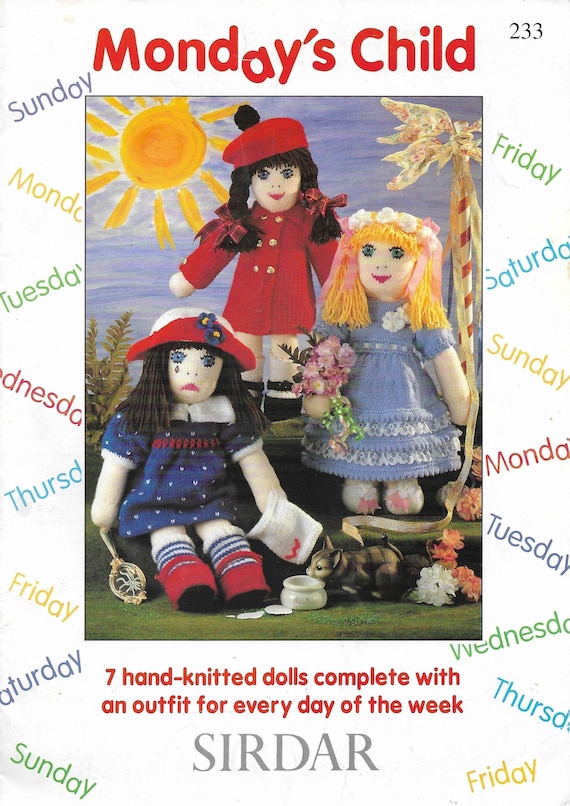 7 X Doll Knitting Pattern Rag Doll Toy Knitting Pattern Dolls Of.