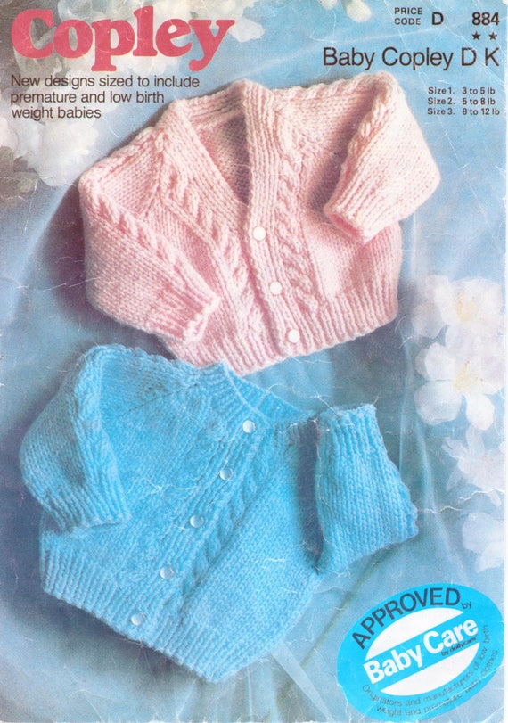 baby round neck cardigan knitting pattern