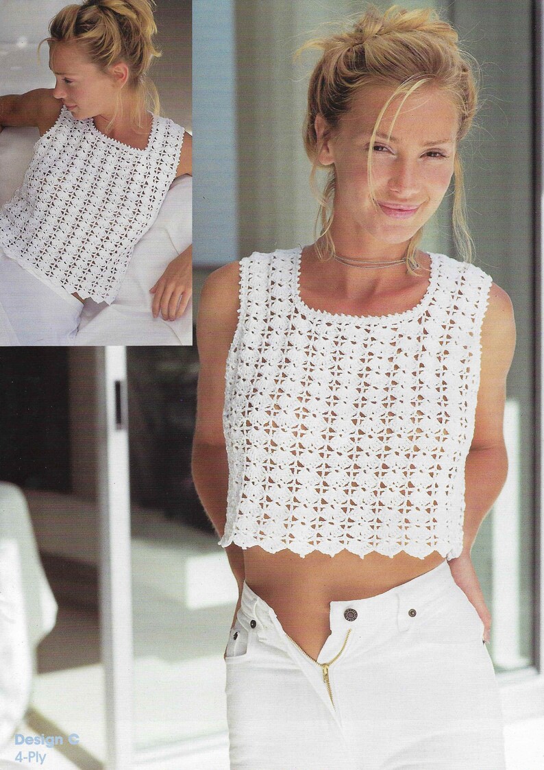 Womens Crochet Summer Top Crochet Pattern Crochet Beach Top Etsy UK