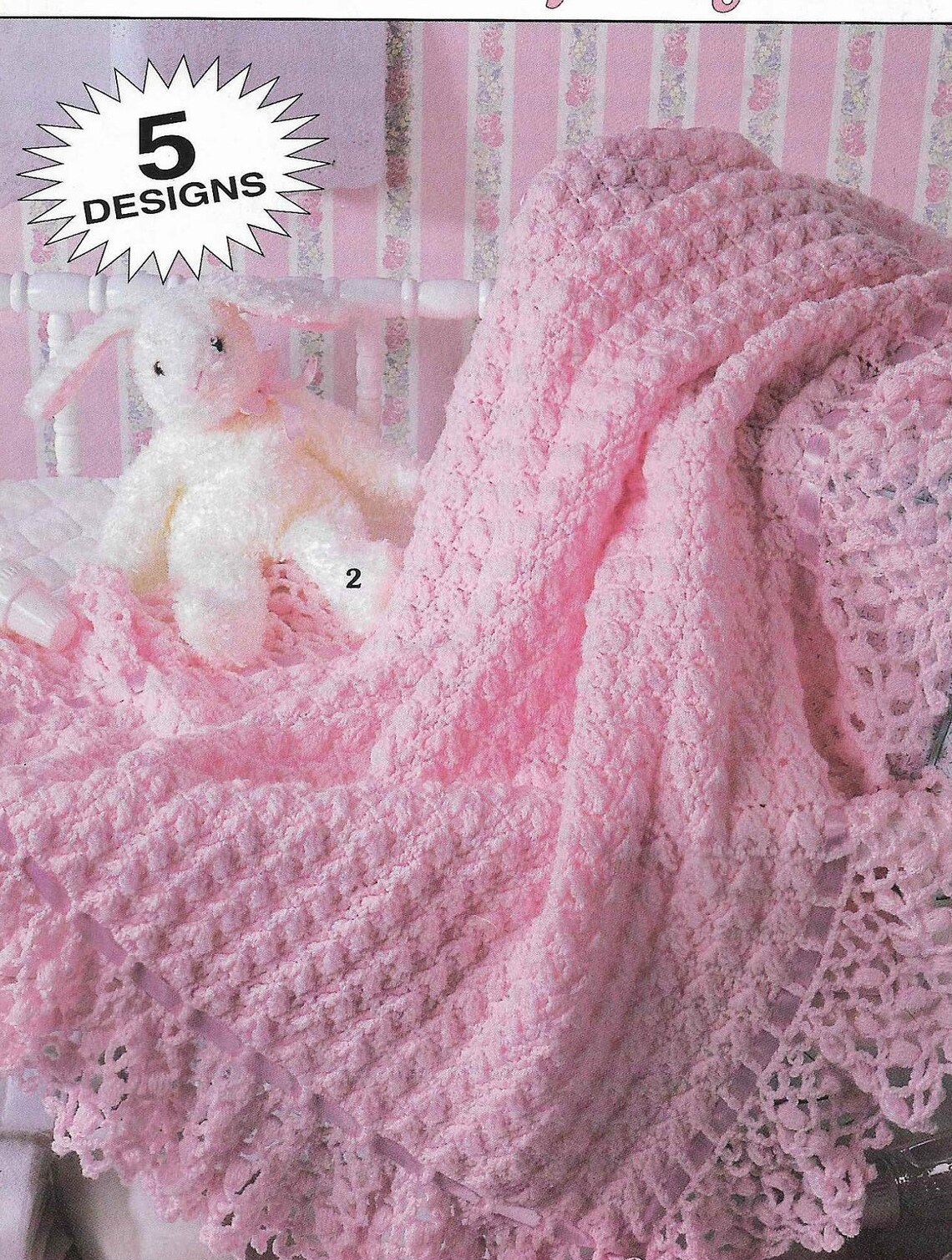 5 X Baby Blanket CROCHET KNITTING Pattern Afghan Blanket Etsy