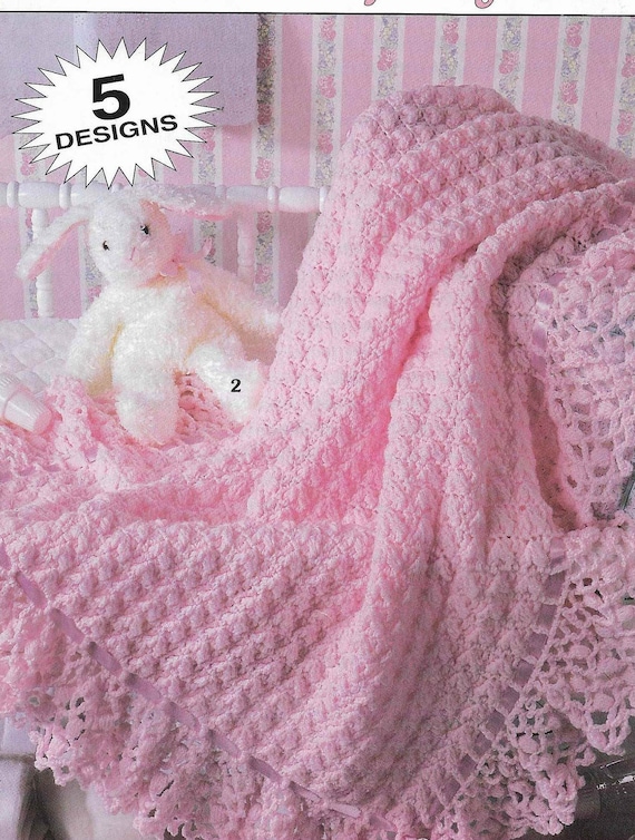 5 X Baby Blanket CROCHET KNITTING Pattern Afghan Blanket Crochet Pattern  Shawl Christening Baby Afghan Crochet Blanket Pdf Instant Download 