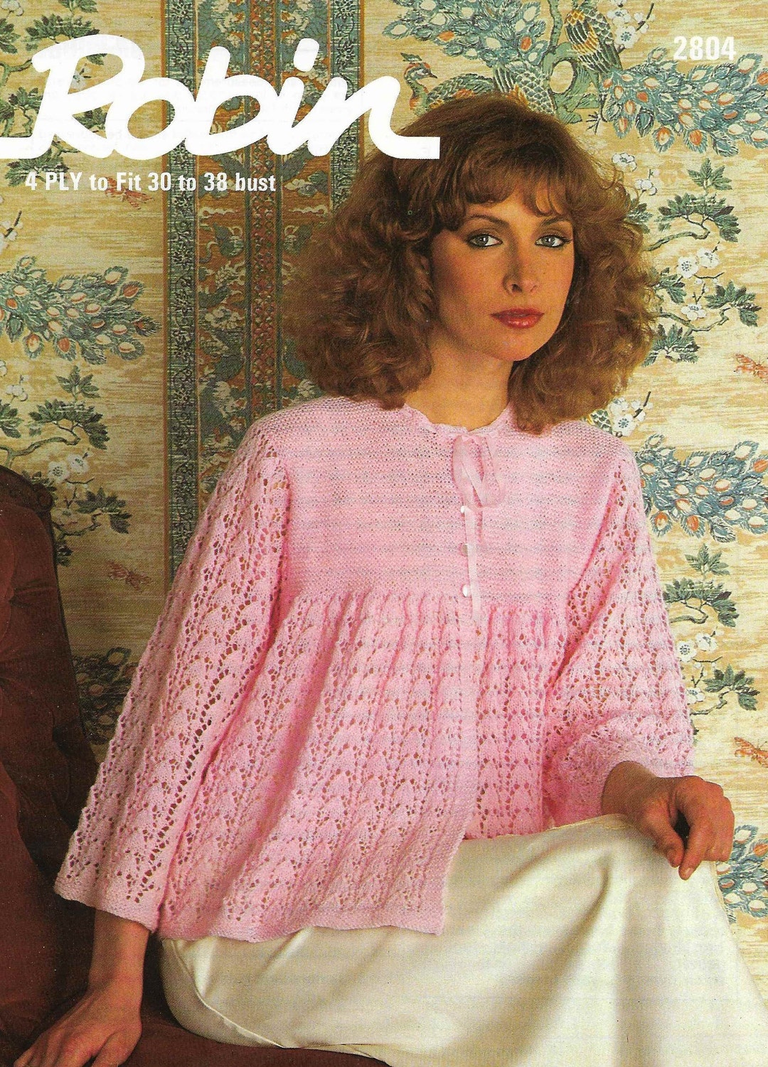 Vintage KNITTING Bed Jacket Bedjacket Bed Coat PDF Vintage 4 PLY vintage-knitting-bed-jacket-bedjacket-bed-coat-pdf-vintage-4-ply