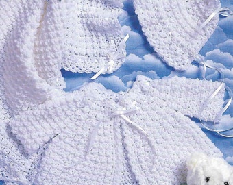 4 X Baby CROCHET PATTERN 4 PLY Crochet Shawl Cardigan Jacket Hat Crochet Newborn - 3 9 - 12 Months Baby Crochet Blanket pdf instant download