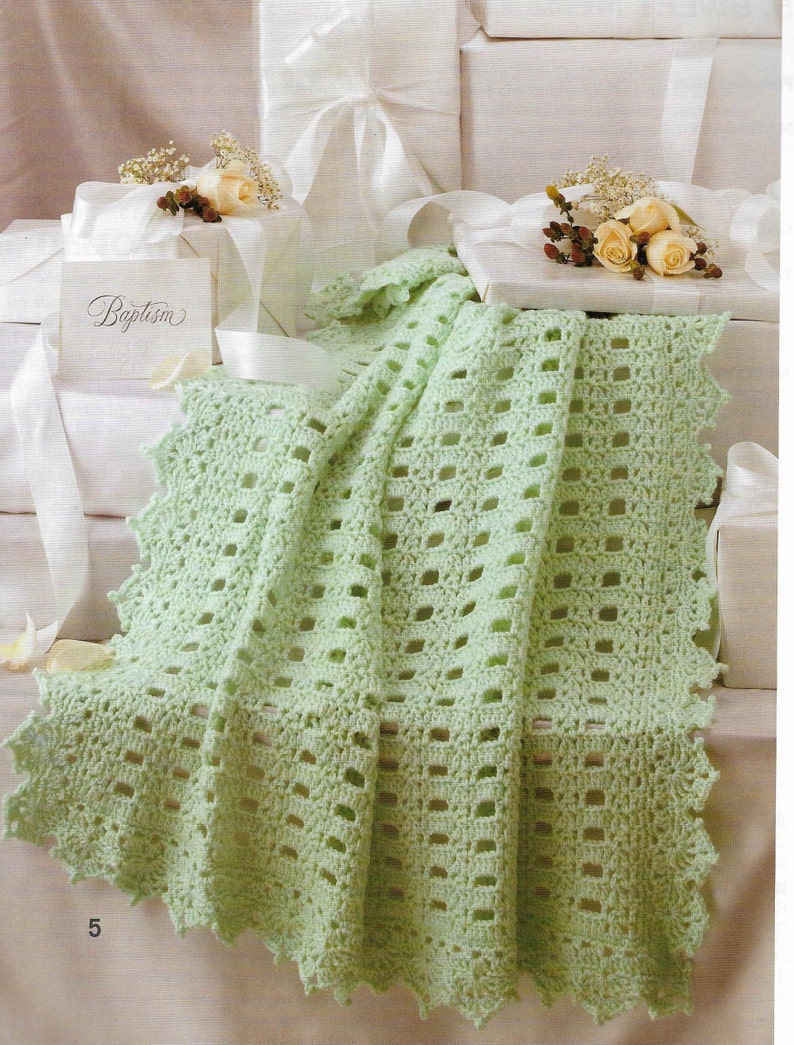 6 X Baby Blanket CROCHET Easy Pattern Afghan Blanket Crochet Pattern Shawl Christening Baby Afghan Crochet Blanket pdf instant download image 4
