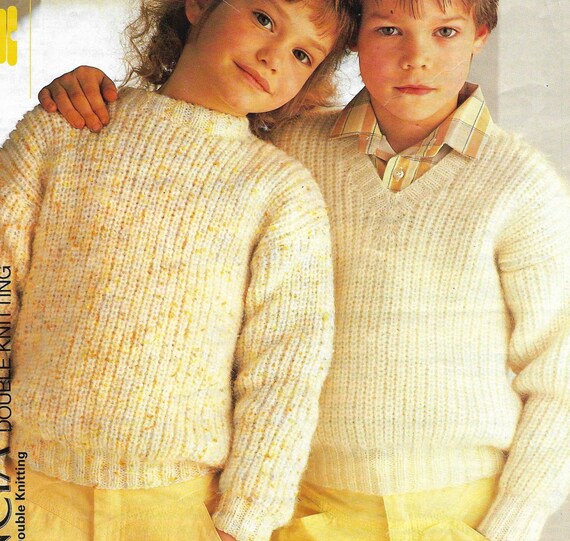 Boy Girl Fisherman Rib Knitting Pattern 