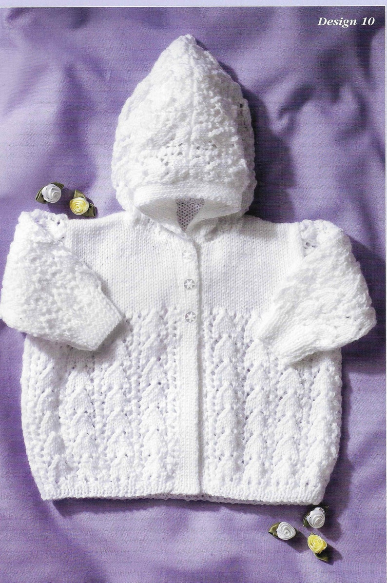 4 Ply Baby Cardigan Knitting Pattern PDF Newborn Lace