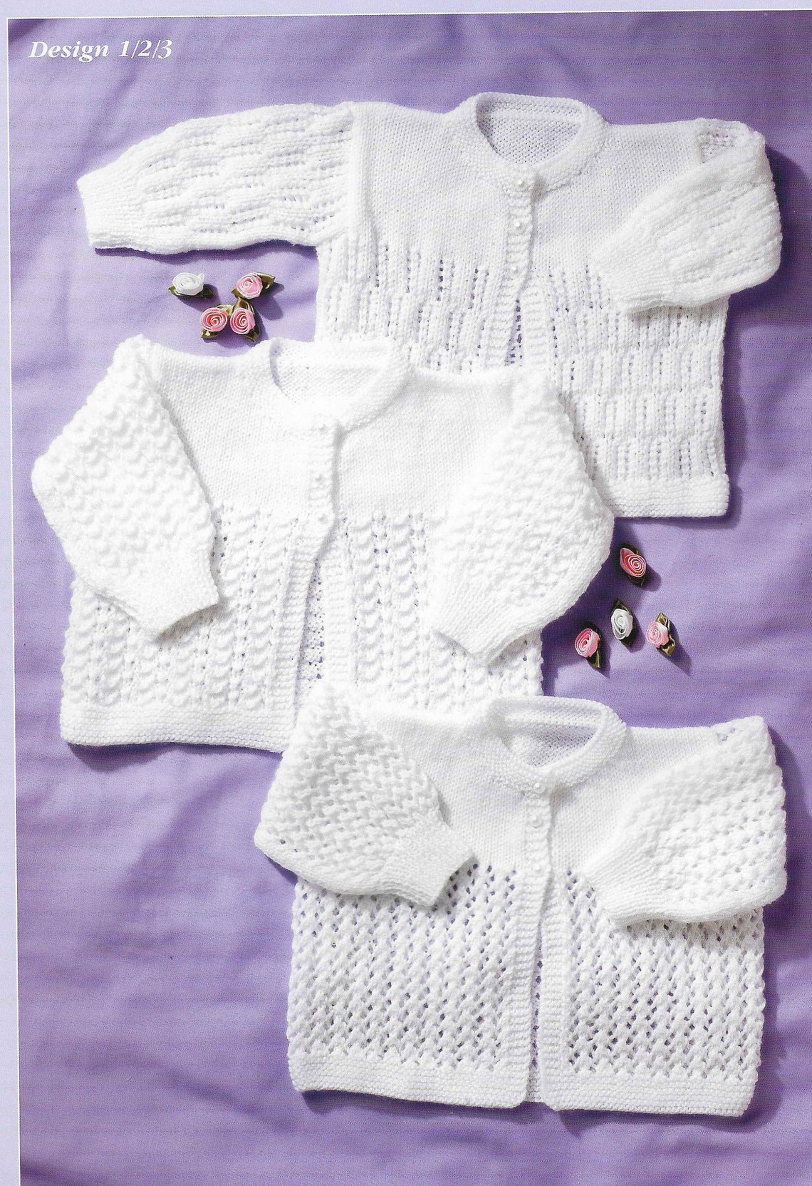 3 X Baby Cardigans Knitting Pattern PDF Newborn Lace Cardigan - Etsy UK