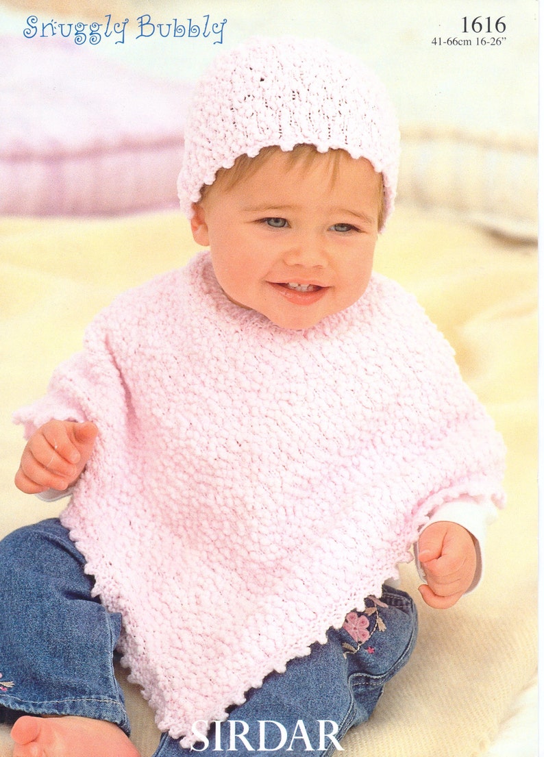 Baby Ponchos Knitting Pattern Childs Ponchos & Hats Poncho Etsy UK