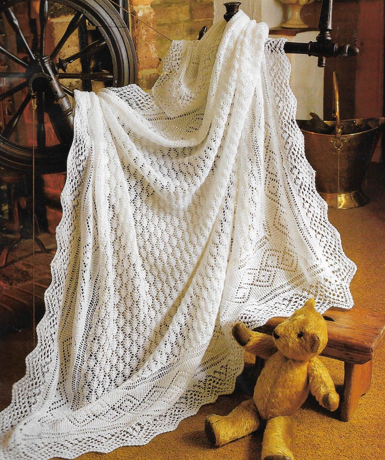 Baby Shawl Knitting Pattern 3 Ply Baby Square Blanket Pram Etsy