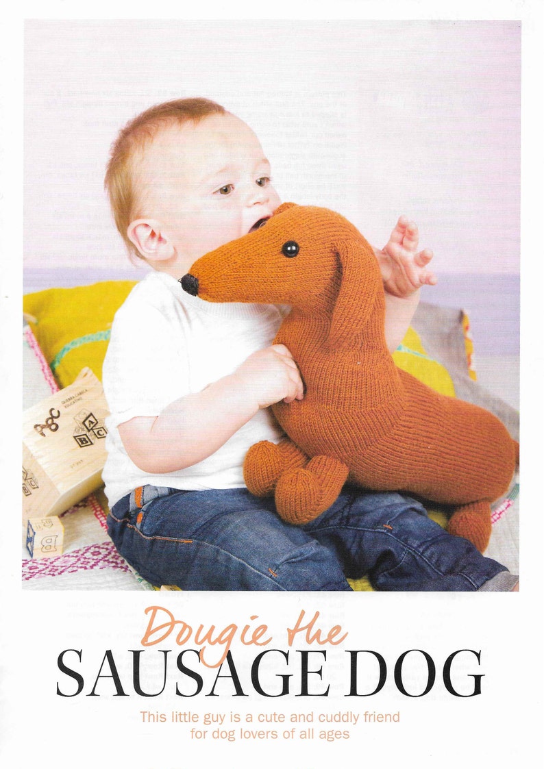 Sausage Puppy Dog Knitting Pattern 28 Cm Puppy Dog Dachshund Etsy UK