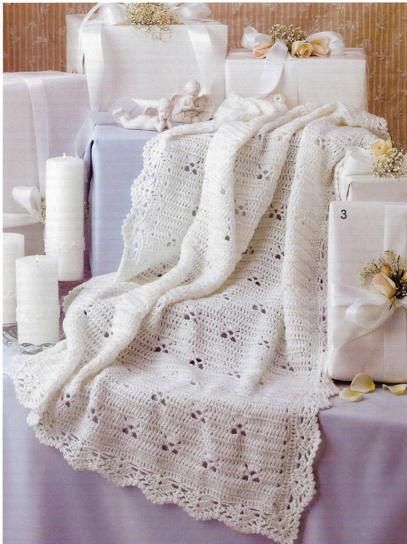 6 X Baby Blanket CROCHET Easy Pattern Afghan Blanket Crochet Pattern Shawl Christening Baby Afghan Crochet Blanket pdf instant download image 8