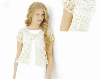 11 X Womens Crochet Children CROCHET Shrug Cardigan Bolero Pattern Dress Beach Top 24 - 46 inch 4 PLY Crochet Pattern pdf instant download