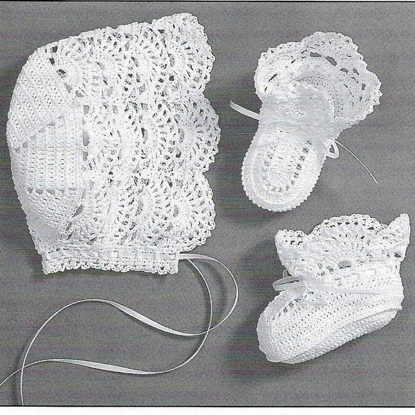 Newborn Baby CROCHET PATTERN Crochet Hat shoes christening Vintage Crochet newborn Dress pattern Baby Crochet Patterns PDF instant download